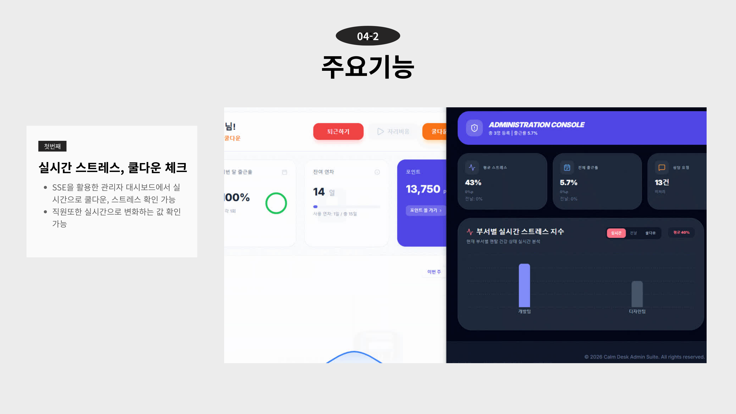 CalmDesk 쿨다운 대시보드